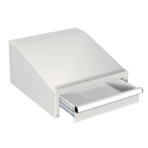 [026186] Atril metálico con cajón de extracción simple carga máxima 20 Kg - Dim.: 512x557x250/100h mm - 7035
