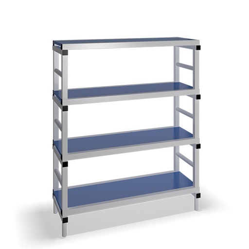 [030055] Estantería de plástico plegable con 4 estantes lisos - Dim.: 1200x500x1500h mm - Gris claro