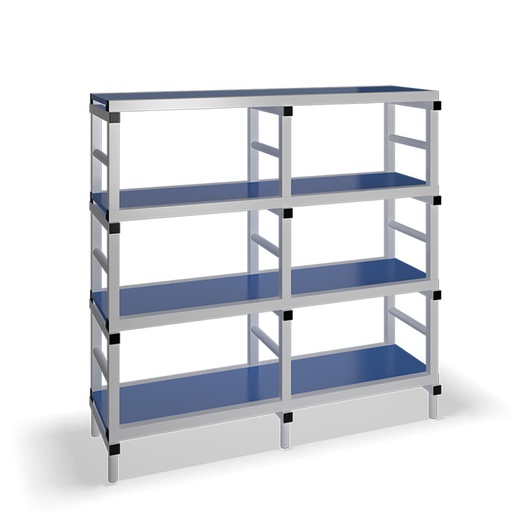 [030057] Estantería de plástico plegable con 4 estantes lisos - Dim.: 1500x500x1500h mm - Gris claro