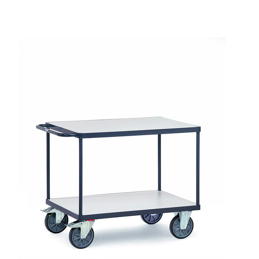 [038615] Carro de plataforma y estante fijo con protección antiestática ESD - Dim. plataforma 850 x 500 mm - Gris ral 7015