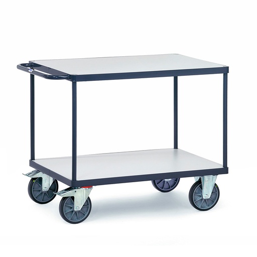 [038615] Carro de plataforma y estante fijo con protección antiestática ESD - Dim. plataforma 850 x 500 mm - Gris ral 7015