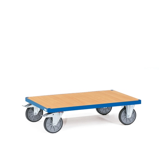 [039154] Carro de plataforma de madera - Dim. plataforma 850 x 500 mm - Azul Ral 5007