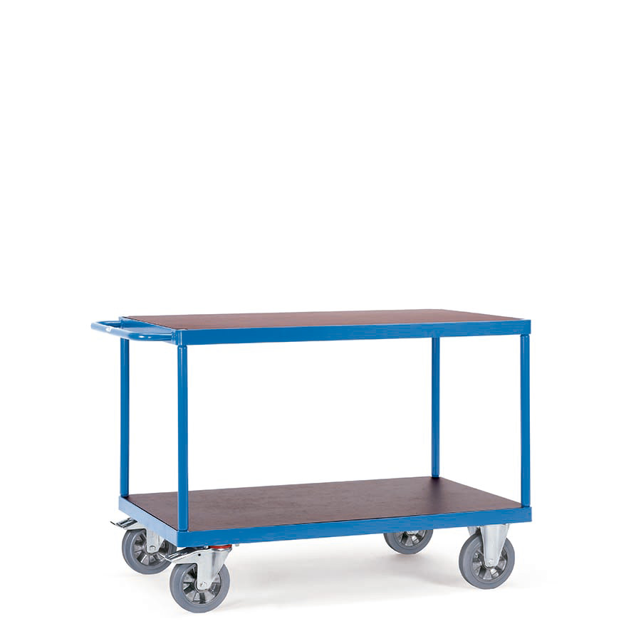 [039197] Carro de gran carga con plataforma y 1 estante fijo - Capacidad 1200 kg - Dim. plataforma 1.600x800 mm - Azul ral 5007
