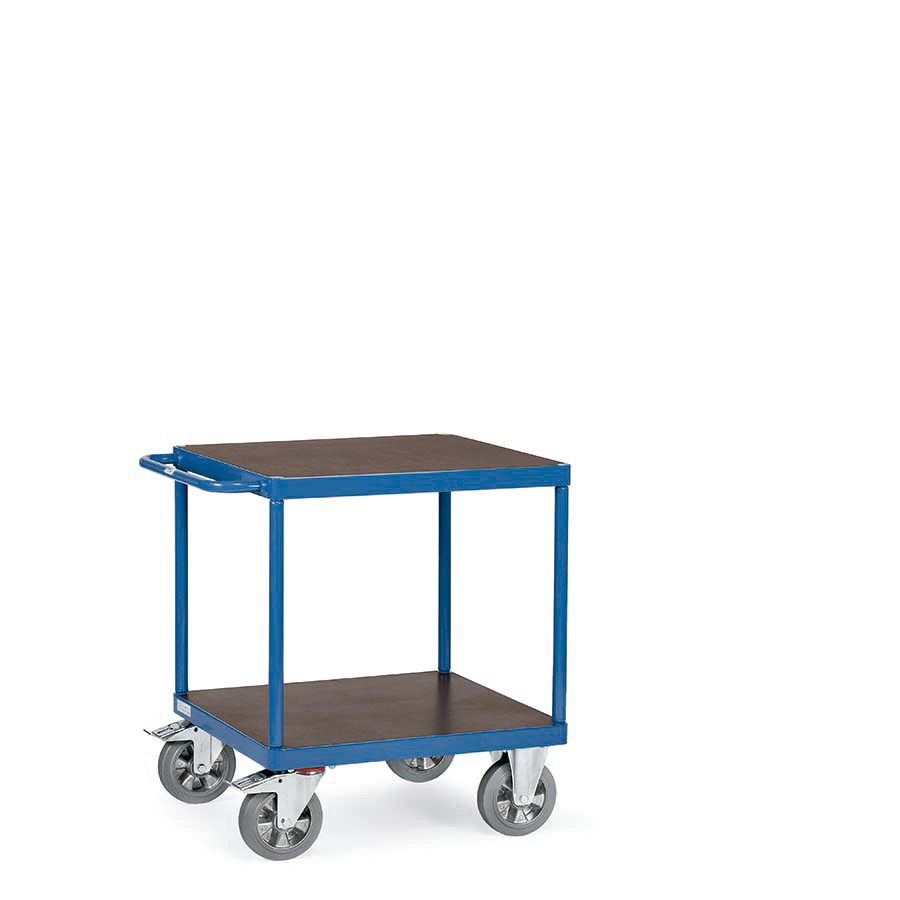 [039202] Carro de gran carga con plataforma y 1 estante fijo - Capacidad 1200 kg - Dim. plataforma 700x700 mm - Azul ral 5007