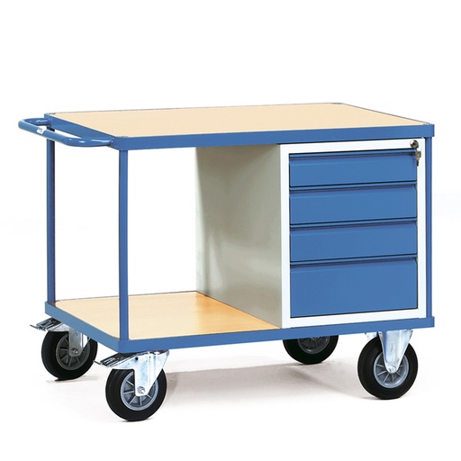 [039256] Carro de taller para herramientas con cajones - Dim. plataforma 1.000 x 700 mm - Gris ral 7035 y Azul ral 5007