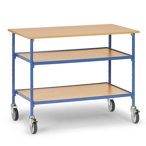 [039263] Carro de taller para herramientas con dos estantes - Dim. plataforma 1.120 x 650 mm - Gris ral 7035 y Azul ral 5007