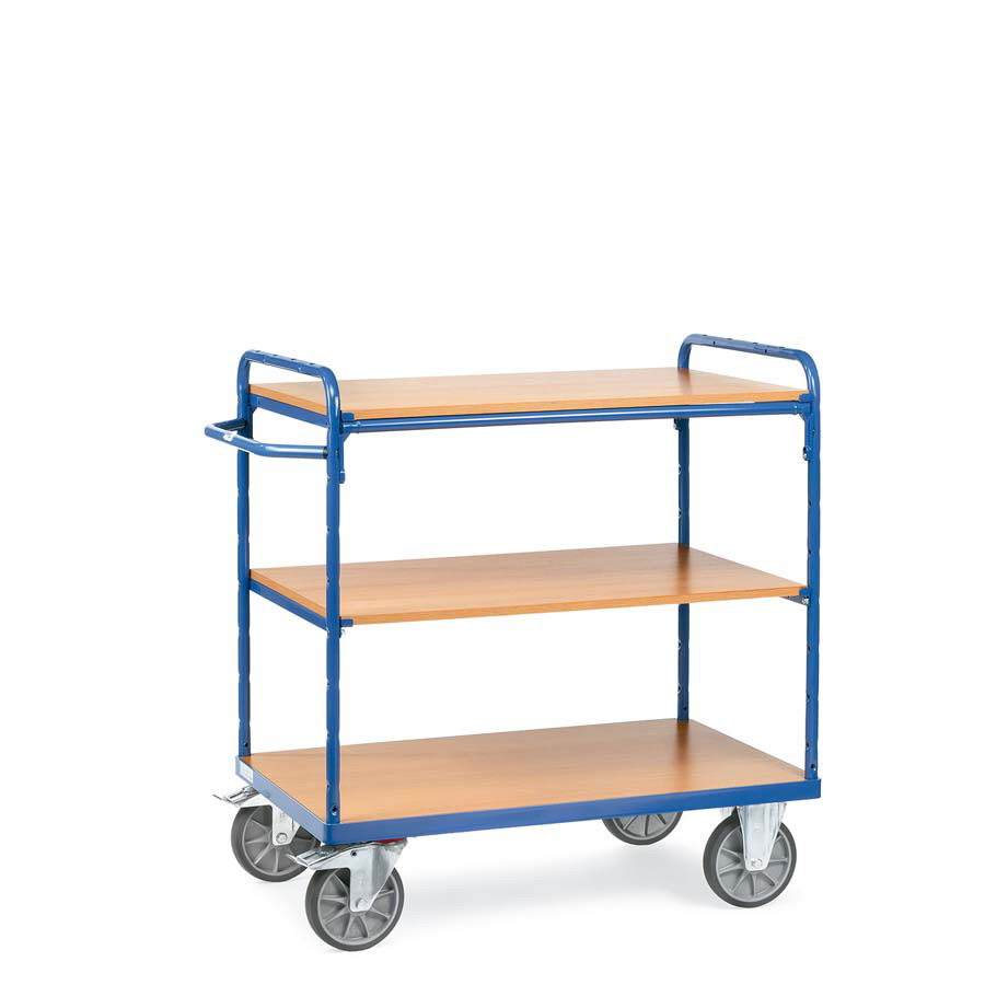 [039317] Carro para picking y distribución sin paredes con 3 estantes - Dim. plataforma: 1000x700 mm - Azul ral 5007