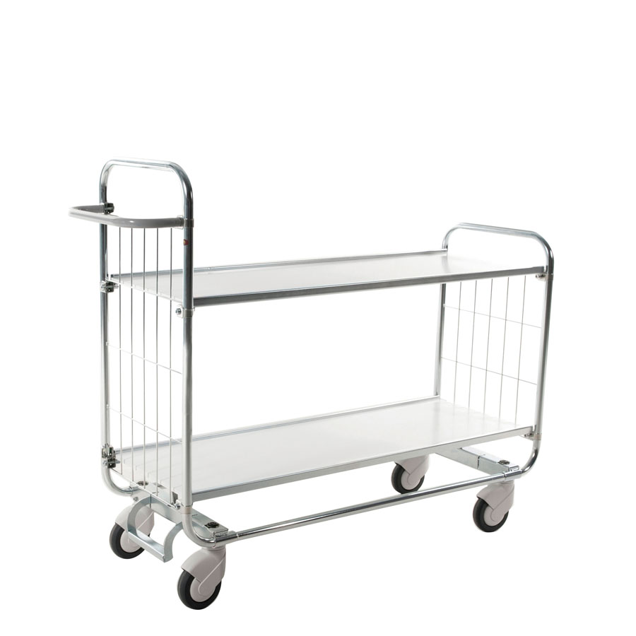 [039366] Carro para picking con freno central, estantes y tirador regulables - Dim.: 1395x470x1120h mm - Acero cincado