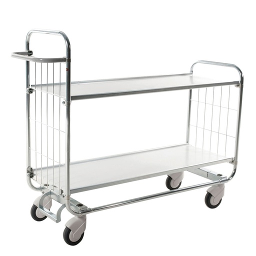 [039366] Carro para picking con freno central, estantes y tirador regulables - Dim.: 1395x470x1120h mm - Acero cincado