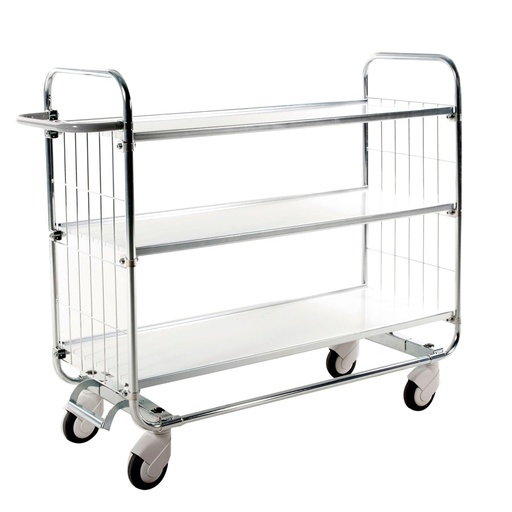 [039368] Carro para picking con freno central, estantes y tirador regulables - Dim.: 1395x470x1120h mm - Acero cincado