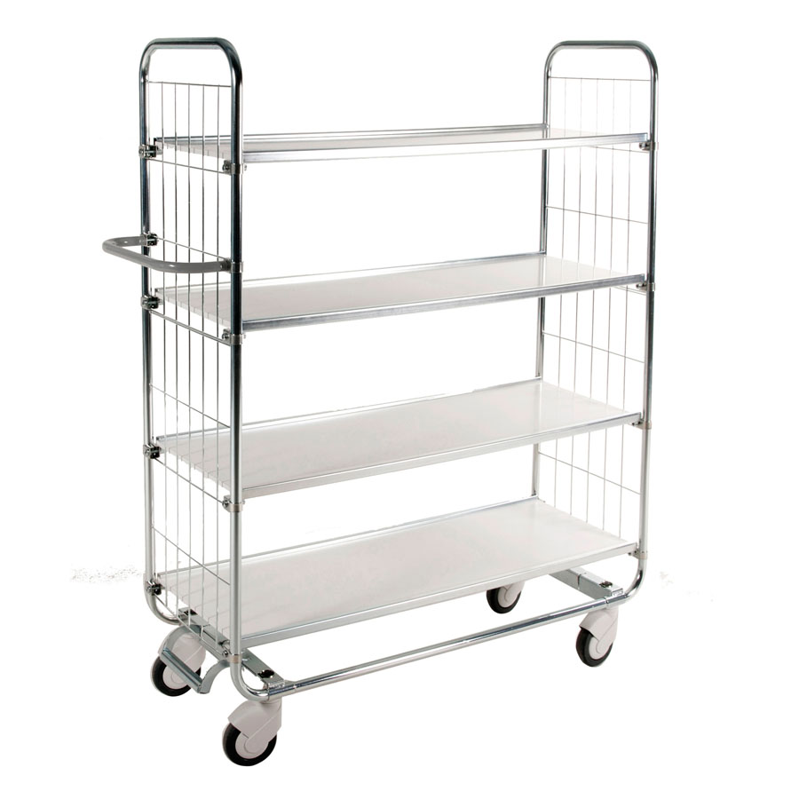 [039369] Carro para picking con freno central, estantes y tirador regulables - Dim.: 1195x470x1590h mm - Acero cincado