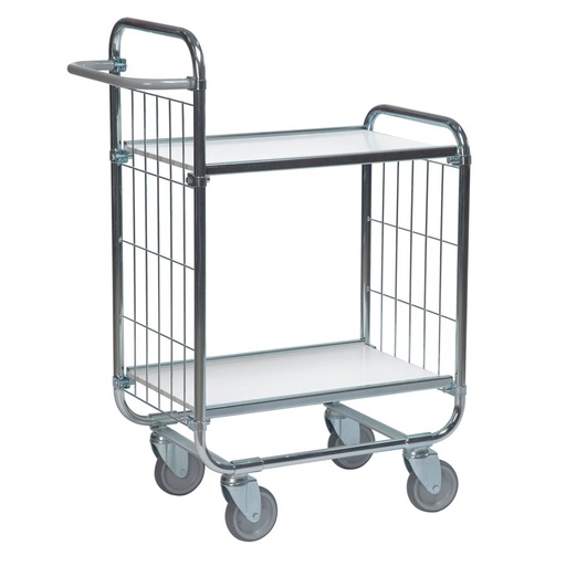 [039373] Carro para picking con freno, estante y tirador regulables - Dim.: 1195x470x1120h mm - Acero cincado