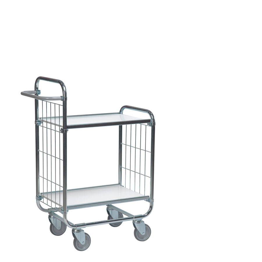 [039374] Carro para picking con freno, estante y tirador regulables - Dim.: 1395x470x1120h mm - Acero cincado