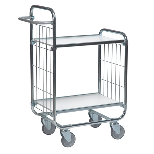 [039374] Carro para picking con freno, estante y tirador regulables - Dim.: 1395x470x1120h mm - Acero cincado