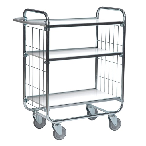 [039375] Carro para picking con freno, estante y tirador regulables - Dim.: 815x470x1120h mm - Acero cincado