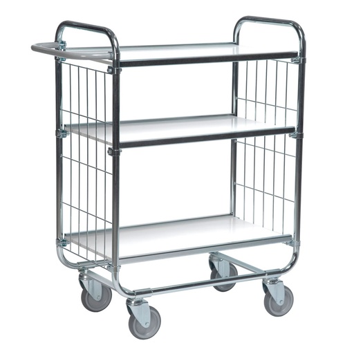 [039377] Carro para picking con freno, estante y tirador regulables - Dim.: 1195x470x1120h mm - Acero cincado