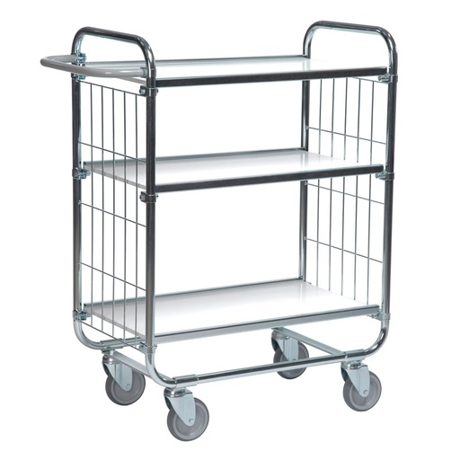 [039378] Carro para picking con freno, estante y tirador regulables - Dim.: 1395x470x1120h mm - Acero cincado