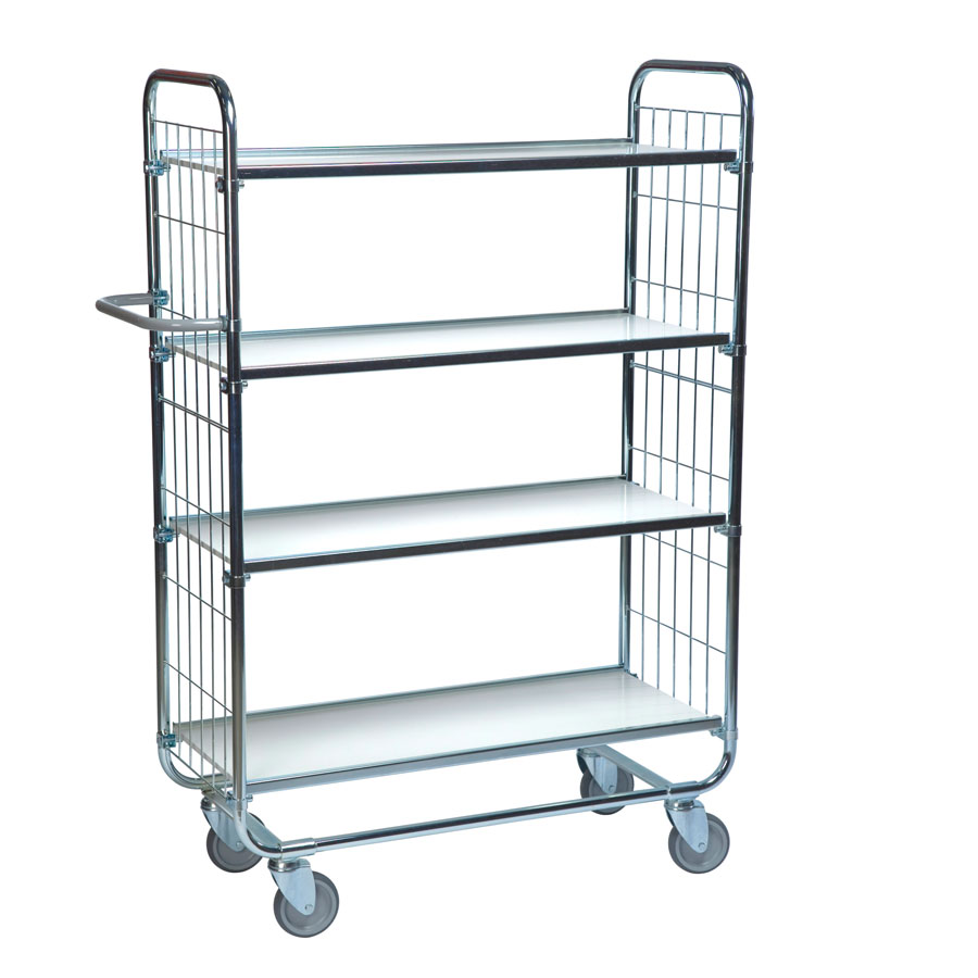 [039380] Carro para picking con freno, estante y tirador regulables - Dim.: 945x470x1590h mm - Acero cincado