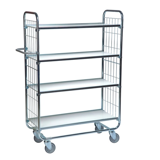 [039381] Carro para picking con freno, estante y tirador regulables - Dim.: 1195x470x1590h mm - Acero cincado