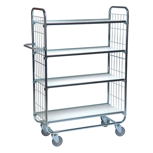 [039382] Carro para picking con freno, estante y tirador regulables - Dim.: 1395x470x1590h mm - Acero cincado