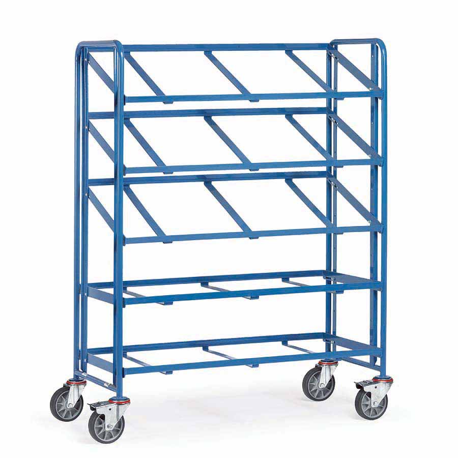 [039439] Carro porta cajas Eurobox con estante tipo soporte (sin cajas) - Dim. plataforma 1.250 x 610 mm - Azul ral 5007