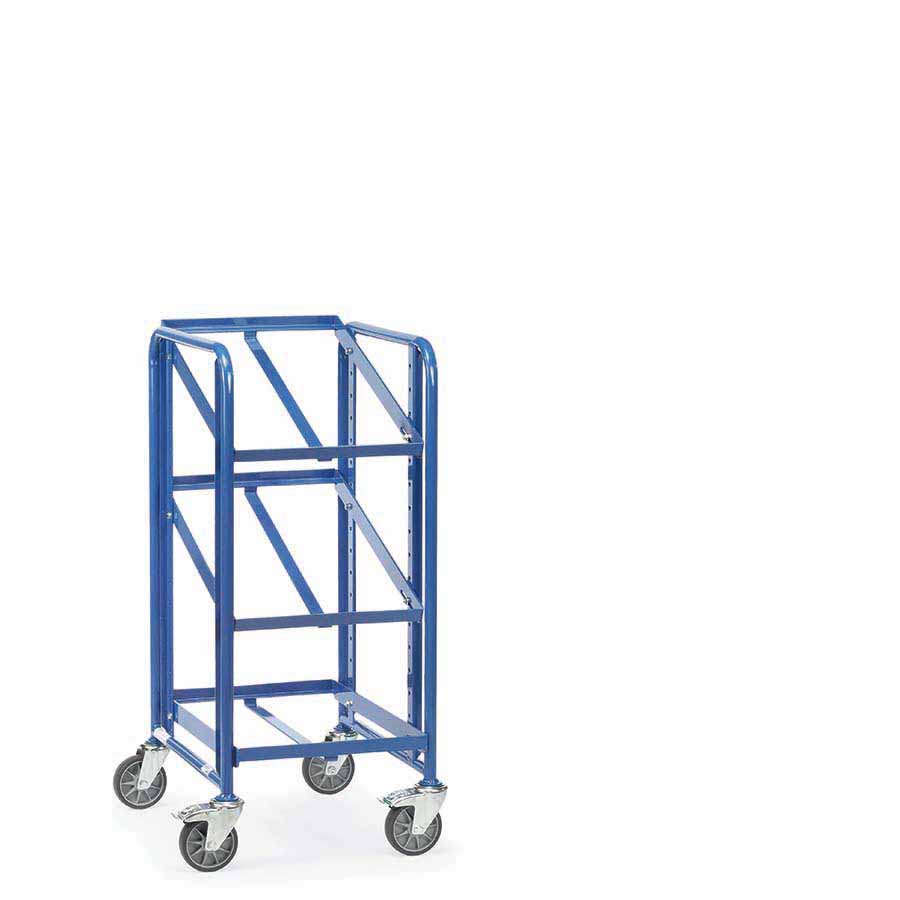 [039443] Carro porta cajas Eurobox con estante tipo soporte (sin cajas) - Dim. plataforma 610 x 410 mm - Azul ral 5007