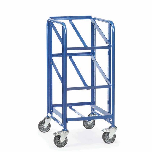 [039443] Carro porta cajas Eurobox con estante tipo soporte (sin cajas) - Dim. plataforma 610 x 410 mm - Azul ral 5007