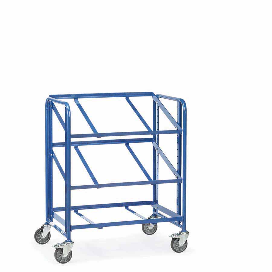 [039446] Carro porta cajas Eurobox con estante tipo soporte (sin cajas) - Dim. plataforma 825 x 610 mm - Azul ral 5007