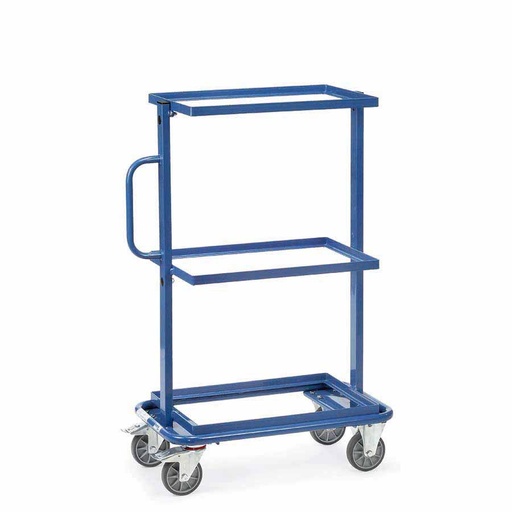 [039452] Carro porta cajas Eurobox con estante tipo soporte (sin cajas) - Dim. plataforma 600 x 400 mm - Azul ral 5007
