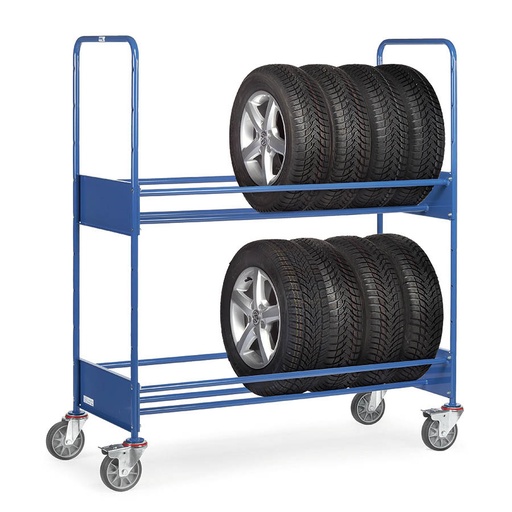 [039487] Carro para transporte de ruedas y neumáticos - Dim. plataforma 1.420 x 600 mm - Azul ral 5007