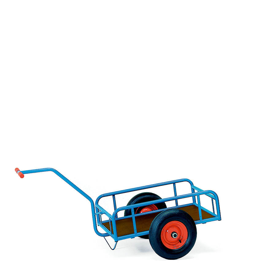 [039491] Remolque de tracción manual con paredes tubulares - Dim. plataforma 845x545 mm - Azul ral 5007