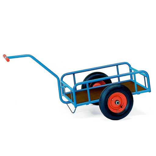 [039492] Remolque de tracción manual con paredes tubulares - Dim. plataforma 1.145x545 mm - Azul ral 5007