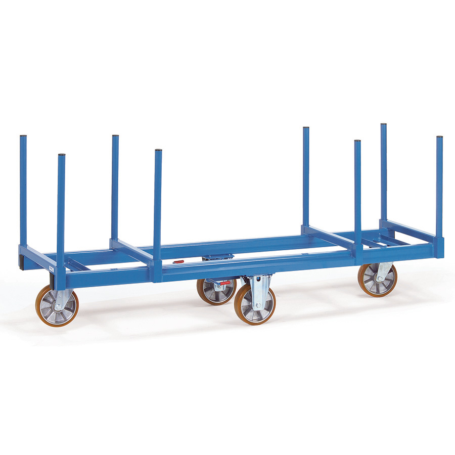 [039568] Remolque industrial para objetos largos - Dim. plataforma 2000 x 500 mm - Azul Ral 5007