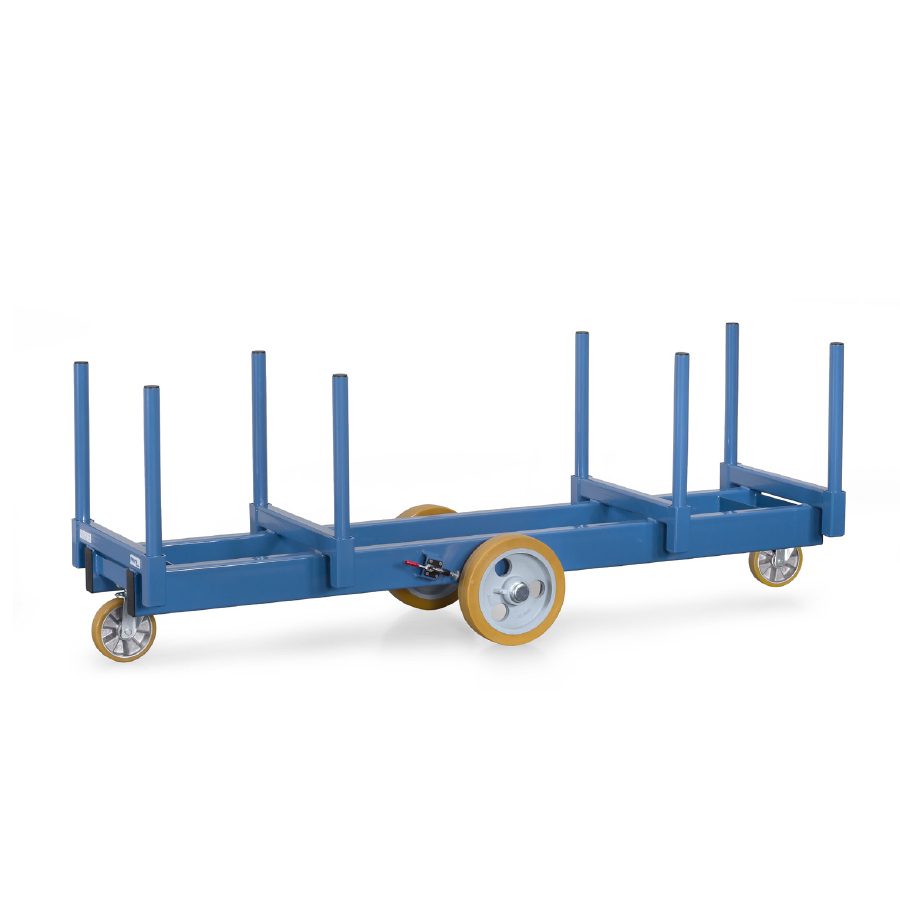 [039569] Remolque industrial para objetos largos - Dim. plataforma 2500 x 600 mm - Azul Ral 5007