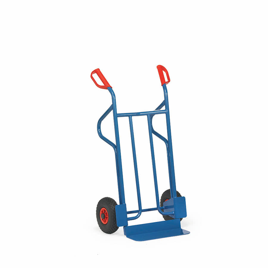 [039588] Carretilla de mano de acero con ruedas neumáticas - Dim. pala 450 x 150 mm - Azul ral 5007