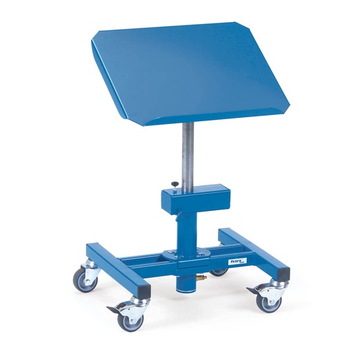 [039609] Transportador y posicionador de material en altura con ruedas - Dim. plataforma 510 x 410 mm - Azul Ral 5007