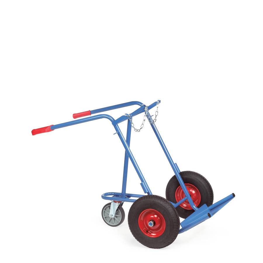 [039619] Carretilla manual para botellas de gas - Capacidad 2 x 40-50 litros - Azul ral 5007