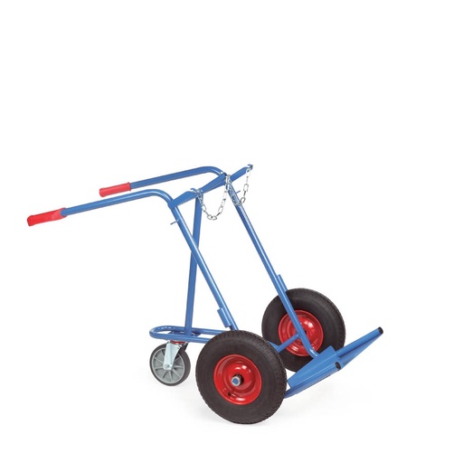 [039619] Carretilla manual para botellas de gas - Capacidad 2 x 40-50 litros - Azul ral 5007