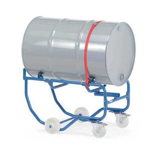 [039629] Carretilla manual en acero para volcado de bidones - Dim. 900 x 615 x 600h mm - Azul ral 5007