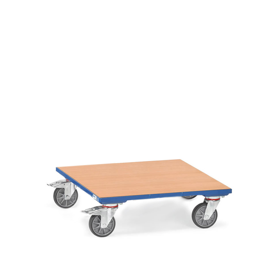 [039651] Base rodante para cajas con plataforma de madera - Dim. plataforma 700 x 700 x 199h mm - Azul Ral 5007