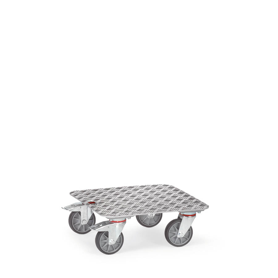 [039652] Base rodante para cajas - Dim. plataforma 500 x 500 x 184h mm - Aluminio