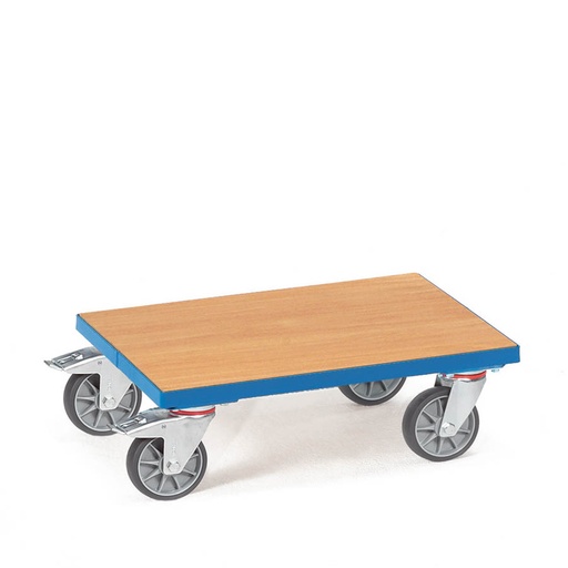 [039656] Base rodante con plataforma de madera - Dim. plataforma 610 x 410 mm - Azul Ral 5007