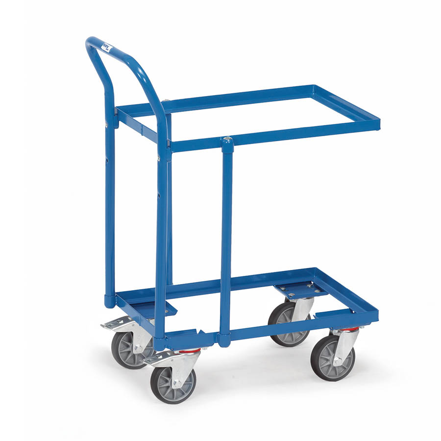 [039662] Base rodante con estructura de acero y tirador - Dim. plataforma 610 x 410 mm - Azul Ral 5007