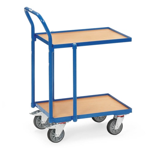 [039663] Base rodante con plataforma de madera y tirador - Dim. plataforma 610 x 410 mm - Azul Ral 5007