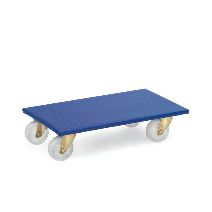 [039700] Par de plataformas rodantes para transporte de muebles con ruedas de nylon - Dim.: 600x350x140h mm - Azul