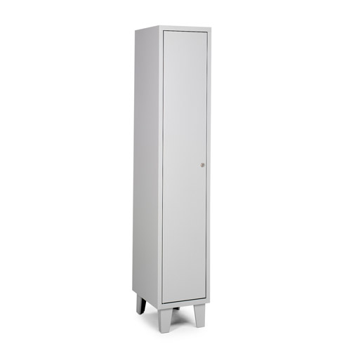 [039703] Armario ropero metálico con 1 puerta para vestuario - Dim.: 330x460x1780h mm - Gris ral 7035