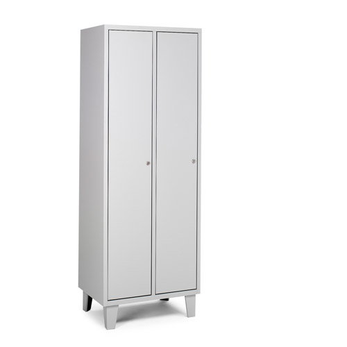 [039704] Armario ropero metálico con 2 puertas para vestuario - Dim.: 640x460x1780h mm - Gris ral 7035