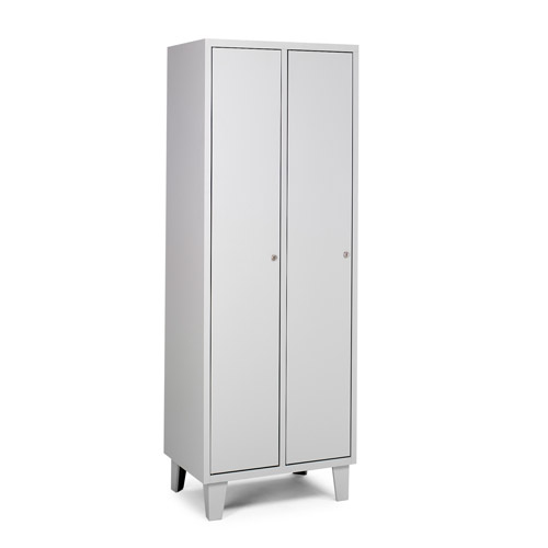 [039704] Armario ropero metálico con 2 puertas para vestuario - Dim.: 640x460x1780h mm - Gris ral 7035
