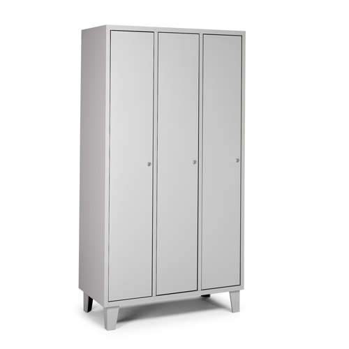 [039705] Armario ropero metálico con 3 puertas para vestuario - Dim.: 940x460x1780h mm - Gris ral 7035
