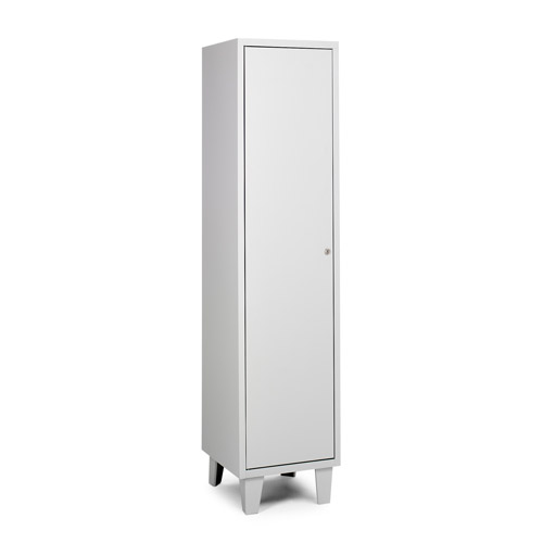 [039707] Armario ropero metálico con 1 puerta para vestuario - Dim.: 415x460x1780h mm - Gris ral 7035